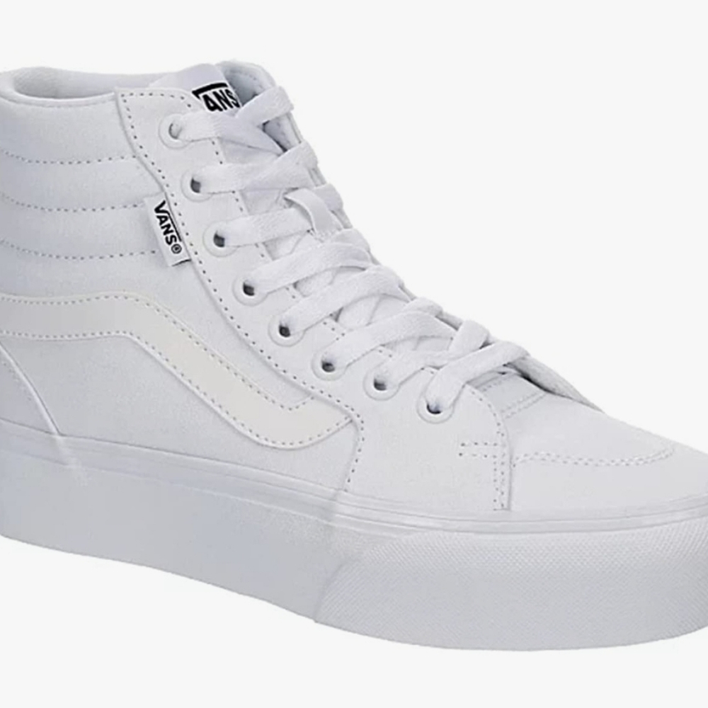 Never worn Vans high top, platform sneakers. Wmn Size 8.